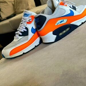 Nike Air Max 90s White photo blue total orange
Condition 8/10 
Too small for me